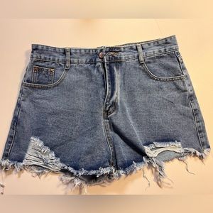 Ripped Raw Hem Denim Short